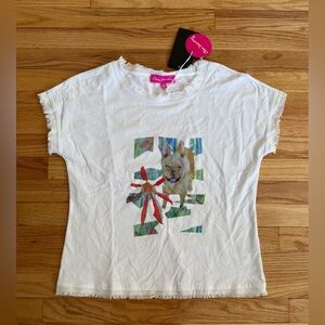 Claire Desjardins White Graphic Tank Tee NWT M